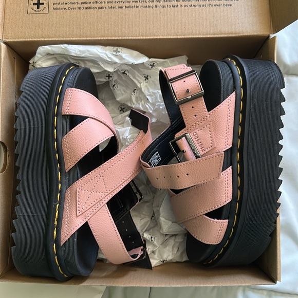 Dr. Martens Shoes - Dr. Martens Pink Strappy Platform Sandals 5